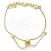Oro Laminado Adjustable Bolo Bracelet, Gold Filled Style Dolphin Design, Polished, Golden Finish, 03.63.1884.12 (01 MM Thickness, 12 Inches Length)