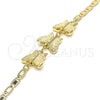 Oro Laminado Fancy Bracelet, Gold Filled Style Butterfly Design, Polished, Golden Finish, 03.63.1887.08 (04 MM Thickness, 8 Inches Length)