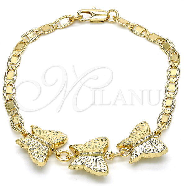 Gold Filled Bracelet — Fancy Bracelet Butterfly Design Polished 03.63. 04 MM — main product view — SKU 121287 | Oro Laminado brazalete — elegante Bracelet Butterfly diseño pulido 03.63. 04 MM — SKU 121287
