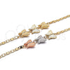 Oro Laminado Fancy Bracelet, Gold Filled Style Butterfly Design, Polished, Golden Finish, 03.63.1887.08 (04 MM Thickness, 8 Inches Length)