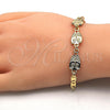 Oro Laminado Fancy Bracelet, Gold Filled Style Owl Design, Polished, Golden Finish, 03.63.1889.08 (04 MM Thickness, 8 Inches Length)