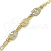 Oro Laminado Fancy Bracelet, Gold Filled Style Owl Design, Polished, Golden Finish, 03.63.1889.08 (04 MM Thickness, 8 Inches Length)