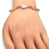 Dorado Oro Laminado Pulsera, vista 3 de la galería del producto por Mayoreo, vista adicional 3 del producto