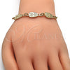 Dorado Oro Laminado Pulsera, vista 3 de la galería del producto por Mayoreo, vista adicional 3 del producto