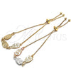 Oro Laminado Adjustable Bolo Bracelet, Gold Filled Style Owl Design, Polished, Tricolor, 03.63.1890.1.10 (01 MM for wholesale, additional product view 7