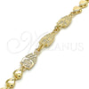 Oro Laminado Fancy Bracelet, Gold Filled Style Owl and Heart Design, Polished, Golden Finish, 03.63.1891.08 (07 MM Thickness, 8 Inches Length)