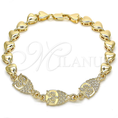 Gold Filled Gold-Filled Owl and Heart Bracelet 03.63.1891.08 for wholesale, main product view