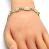 Oro Laminado Fancy Bracelet, Gold Filled Style Owl Design, Polished, Golden Finish, 03.63.1892.08 (04 MM Thickness, 8 Inches Length)