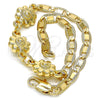 Oro Laminado Fancy Bracelet, Gold Filled Style Flower Design, Polished, Golden Finish, 03.63.1893.08 (04 MM for wholesale, additional product view 5