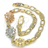 Oro Laminado Fancy Bracelet, Gold Filled Style Flower Design, Polished, Tricolor, 03.63.1893.1.08 (04 MM for wholesale, additional product view 5