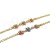 Oro Laminado Fancy Bracelet, Gold Filled Style Flower Design, Polished, Golden Finish, 03.63.1895.08 (04 MM Thickness, 8 Inches Length)