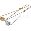 Rhodium Gold Filled Adjustable Bolo Bracelet, Elephant Design, with White Cubic Zirconia, Polished, Rhodium Finish, 03.155.0042.1.11 (01 MM Thickness, 11 Inches Length)