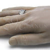 Stainless Steel Mens Ring, with White Cubic Zirconia, Polished, Steel Finish, 01.328.0001.10 (Size 10)