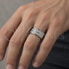 Stainless Steel Mens Ring, with White Cubic Zirconia, Polished, Steel Finish, 01.328.0001.11 (Size 11)