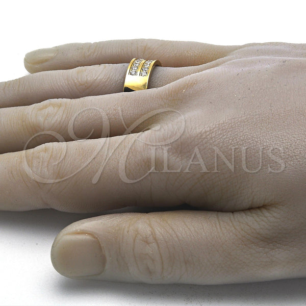 Stainless Steel Ring — Mens Ring with White Cubic Zirconia Polished 01. — alternate product view — SKU 121351 | Acero Inoxidable anillo — Mens Ring with blanco Cubic Zirconia pulido 01. — SKU 121351