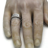 Stainless Steel Mens Ring, with White Cubic Zirconia, Polished, Steel Finish, 01.328.0002.12 (Size 12)