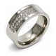 Stainless Steel Mens Ring, with White Cubic Zirconia, Polished, Steel Finish, 01.328.0002.12 (Size 12)