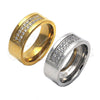 Stainless Steel Mens Ring, with White Cubic Zirconia, Polished, Steel Finish, 01.328.0002.12 (Size 12)