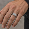 Stainless Steel Mens Ring, with White Cubic Zirconia, Polished, Steel Finish, 01.328.0004.09 (Size 9)