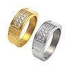 Stainless Steel Mens Ring, with White Cubic Zirconia, Polished, Steel Finish, 01.328.0004.09 (Size 9)