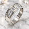 Stainless Steel Mens Ring, with White Cubic Zirconia, Polished, Steel Finish, 01.328.0004.10 (Size 10)