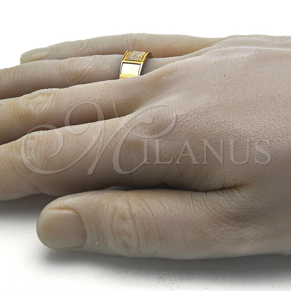 Stainless Steel Ring — Mens Ring with White Cubic Zirconia Polished 01. — alternate product view — SKU 121378 | Acero Inoxidable anillo — Mens Ring with blanco Cubic Zirconia pulido 01. — SKU 121378