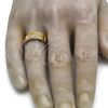 Stainless Steel Mens Ring, with White Cubic Zirconia, Polished, Golden Finish, 01.328.0004.1.12 (Size 12)