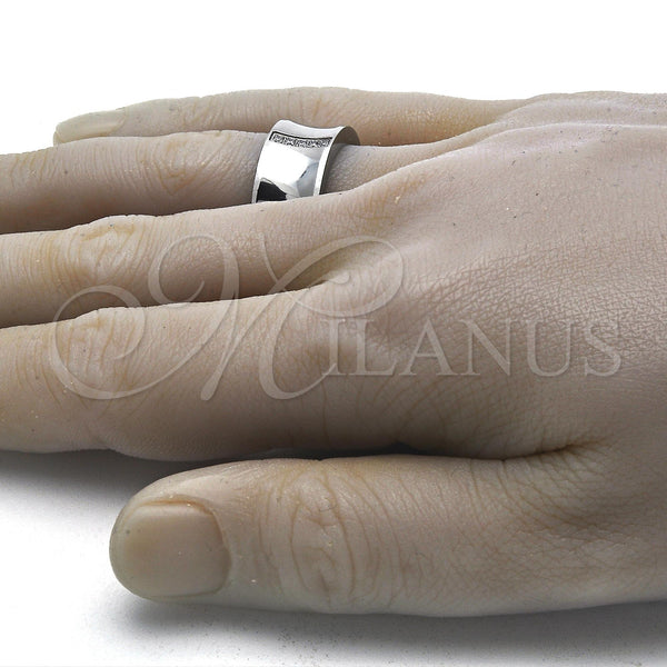 Stainless Steel Ring — Mens Ring with White Cubic Zirconia Polished 01. — alternate product view — SKU 121379 | Acero Inoxidable anillo — Mens Ring with blanco Cubic Zirconia pulido 01. — SKU 121379