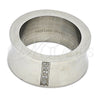 Stainless Steel Mens Ring, with White Cubic Zirconia, Polished, Steel Finish, 01.328.0005.09 (Size 9)
