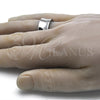 Stainless Steel Mens Ring, with White Cubic Zirconia, Polished, Steel Finish, 01.328.0005.10 (Size 10)
