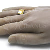 Stainless Steel Mens Ring, with White Cubic Zirconia, Polished, Golden Finish, 01.328.0005.1.11 (Size 11)