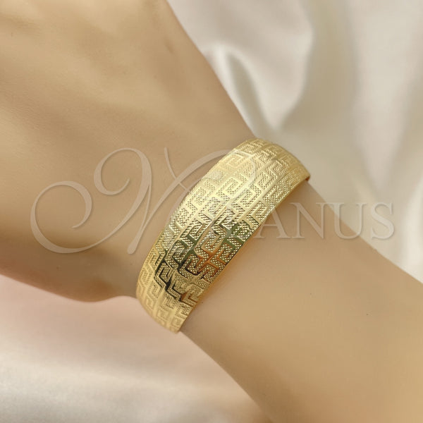 Gold Filled Jewelry — Individual Bangle Greek Key Design Polished 07. Thickness — main product view — SKU 121387 | Oro Laminado joyería — Individual Bangle Greek Key diseño pulido 07. Thickness — SKU 121387