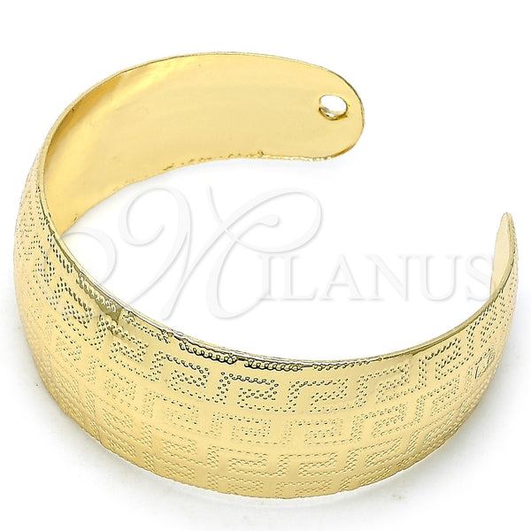 Gold Filled Jewelry — Individual Bangle Greek Key Design Polished 07. Thickness — alternate product view — SKU 121387 | Oro Laminado joyería — Individual Bangle Greek Key diseño pulido 07. Thickness — SKU 121387