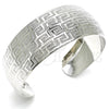 Rhodium Gold Filled Individual Bangle, Greek Key Design, Polished, Rhodium Finish, 07.329.0001.1 (Thickness, One size fits all)