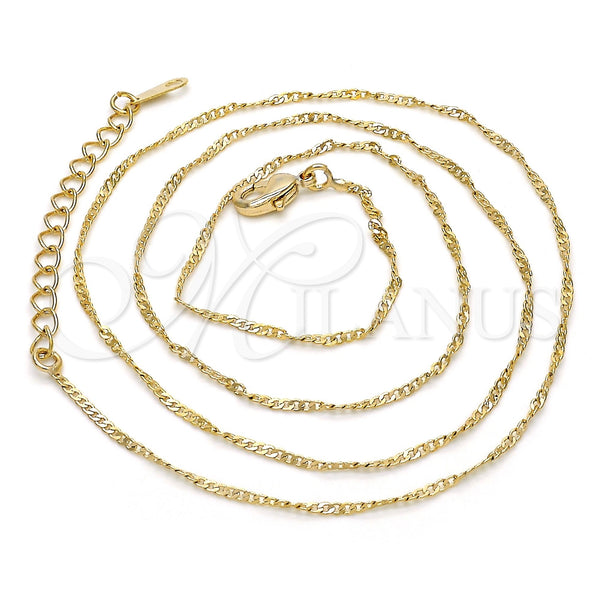 Gold Filled Necklace — Basic Necklace Singapore Design Polished 04.65. 01 MM — alternate product view — SKU 121429 | Oro Laminado collar — básico Necklace Singapore diseño pulido 04.65. 01 MM — SKU 121429