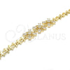 Oro Laminado Fancy Bracelet, Gold Filled Style with White Cubic Zirconia, Polished, Golden Finish, 03.316.0006.07 (07 MM Thickness, 7 Inches Length)