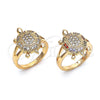 Oro Laminado Multi Stone Ring, Gold Filled Style Turtle Design, with White Cubic Zirconia, Polished, Golden Finish, 01.210.0063.07 (Size 7)