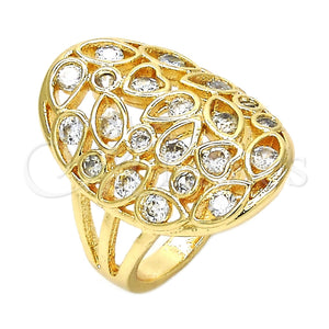 Gold Filled Ring — Multi Stone Ring Heart and Teardrop Design with — main product view — SKU 121477 | Oro Laminado anillo — Multi Stone Ring corazón and Teardrop diseño with — SKU 121477