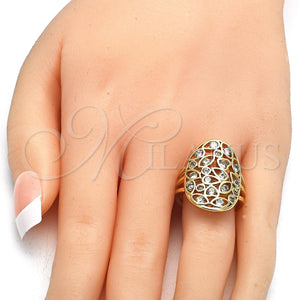 Gold Filled Ring — Multi Stone Ring Heart and Teardrop Design with — main product view — SKU 121478 | Oro Laminado anillo — Multi Stone Ring corazón and Teardrop diseño with — SKU 121478