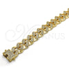 Oro Laminado Fancy Bracelet, Gold Filled Style with White Cubic Zirconia, Polished, Golden Finish, 03.284.0015.08