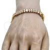 Oro Laminado Tennis Bracelet, Gold Filled Style with White Cubic Zirconia, Polished, Golden Finish, 03.284.0016.09 (10 MM Thickness, 9 Inches Length)