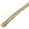 Oro Laminado Tennis Bracelet, Gold Filled Style with White Cubic Zirconia, Polished, Golden Finish, 03.284.0016.09 (10 MM Thickness, 9 Inches Length)