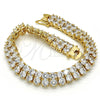 Oro Laminado Tennis Bracelet, Gold Filled Style with White Cubic Zirconia, Polished, Golden Finish, 03.284.0016.09 (10 MM Thickness, 9 Inches Length)