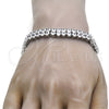 White Gold Filled Bracelet — Tennis Bracelet with White Cubic Zirconia Polished 03. — alternate product view — SKU 121487 | Oro Laminado Blanco brazalete — Tennis Bracelet with blanco Cubic Zirconia pulido 03. — SKU 121487
