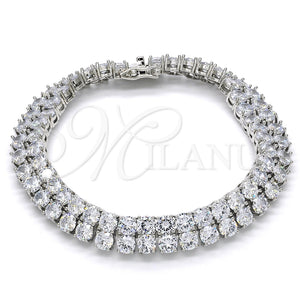 White Gold Filled Bracelet — Tennis Bracelet with White Cubic Zirconia Polished 03. — main product view — SKU 121487 | Oro Laminado Blanco brazalete — Tennis Bracelet with blanco Cubic Zirconia pulido 03. — SKU 121487