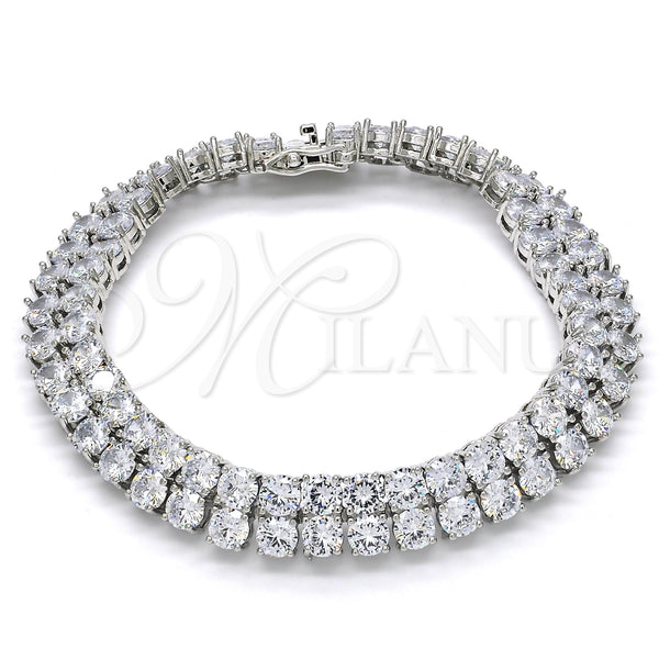 White Gold Filled Bracelet — Tennis Bracelet with White Cubic Zirconia Polished 03. — main product view — SKU 121487 | Oro Laminado Blanco brazalete — Tennis Bracelet with blanco Cubic Zirconia pulido 03. — SKU 121487