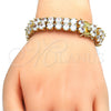 Oro Laminado Tennis Bracelet, Gold Filled Style with White Cubic Zirconia, Polished, Golden Finish, 03.284.0017.08 (12 MM Thickness, 8 Inches Length)