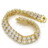 Oro Laminado Tennis Bracelet, Gold Filled Style with White Cubic Zirconia, Polished, Golden Finish, 03.284.0017.08 (12 MM Thickness, 8 Inches Length)