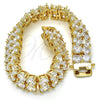 Oro Laminado Tennis Bracelet, Gold Filled Style with White Cubic Zirconia, Polished, Golden Finish, 03.284.0017.08 (12 MM Thickness, 8 Inches Length)