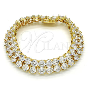 Gold Filled Bracelet — Tennis Bracelet with White Cubic Zirconia Polished 03. — main product view — SKU 121488 | Oro Laminado brazalete — Tennis Bracelet with blanco Cubic Zirconia pulido 03. — SKU 121488
